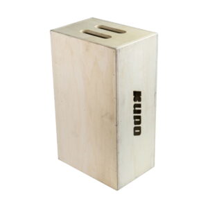 Coupo-apple-box-full-2 Kupo KAB-008 Apple Box - Full is a rectangular wooden box with two handle openings at the top and "KUPO" cut into one side, shown upright against a white background.