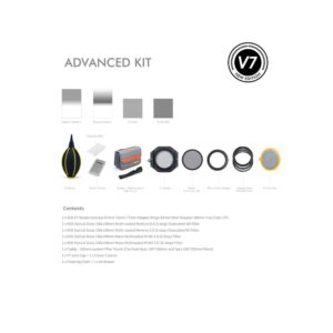 nisi_advanced_100mm_02 The picture shows the NiSi Advanced Kit 100mm System V7 filter kit with filter holder, several adapter rings, ND and polarizing filters, carrying case, lens cleaner, lens cover and cleaning cloth.