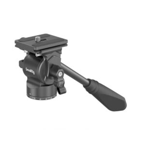 Smallrig 3760-13 SmallRig 3760 Video Tripod CT180 on musta panorointi- ja kallistuspää, jossa on kahva ja pikavapautuslevy ja joka on suunniteltu kameroiden kiinnittämiseen ja kuvauskulmien säätämiseen.