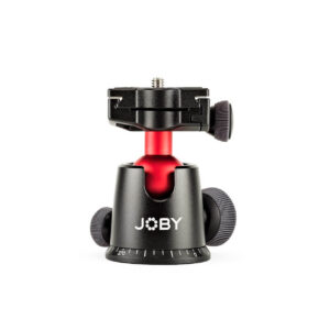Joby-BallHead-5K The Joby BallHead 5K is a JOBY branded camera tripod ball head with a red centre joint, black knobs and a quick release plate for mounting cameras.