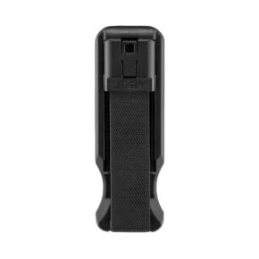 Close-up of a black Joby FreeHold Universal Mount phone, which is upright with a textured handle and the JOBY logo displayed at the top.