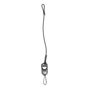 Peak Design Spareparts V2 - Everyday Key Tether on musta kaulanauha, jonka molemmissa päissä on säädettävät silmukat ja pieni musta muoviklipsi avainten, virkamerkkien tai pienten elektronisten laitteiden kiinnittämistä varten.