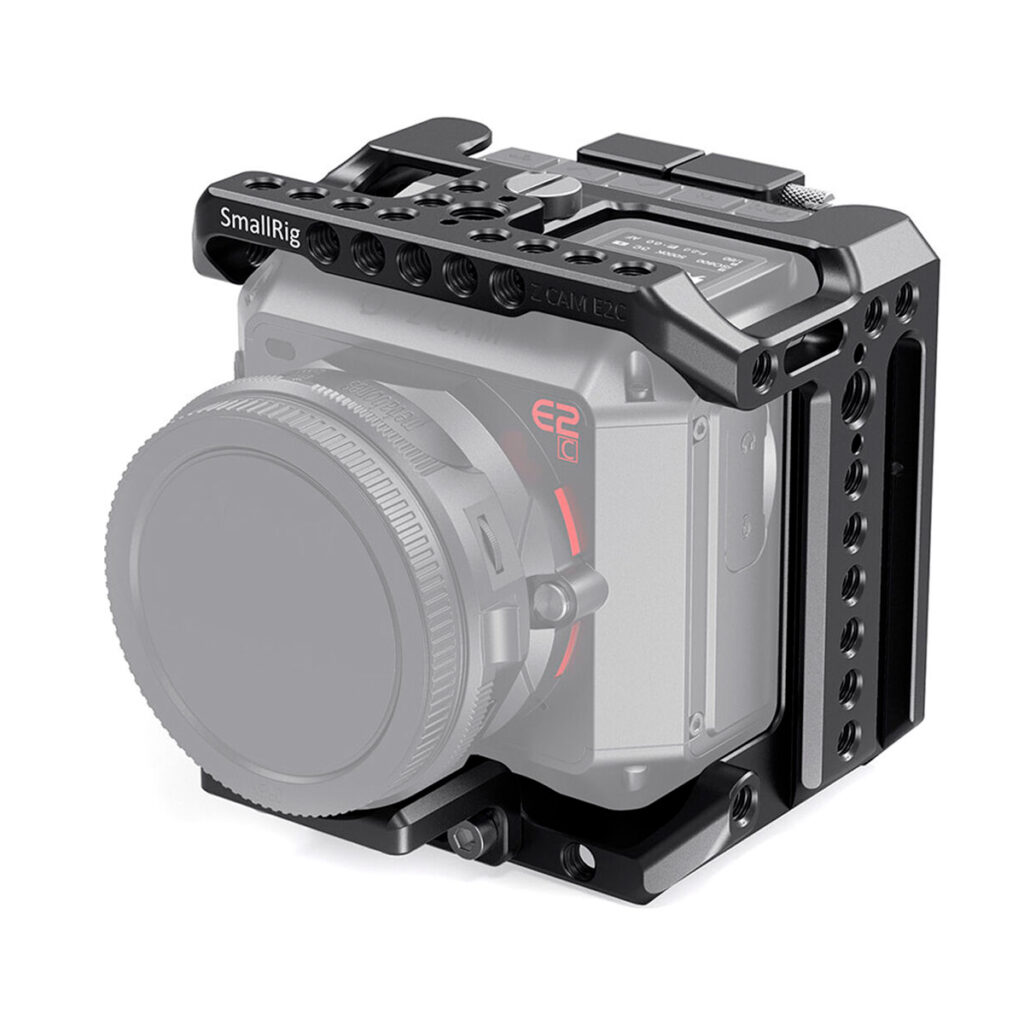 SmallRig-2372 SmallRig 2372B Cage for Z CAM E2C asennetaan digitaalikameran ympärille ja tarjoaa kiinnityspisteitä ja suojaa samalla, kun objektiivi ja kameran osat jäävät näkyviin.