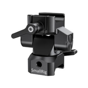 SmallRig 2385 Swivel & Tilt Mount w/ NATO Clamp on musta metallinen, säädettävillä vipuilla varustettu kameran lisävarustekiinnike, joka on suunniteltu kameralaitteiden turvalliseen kiinnittämiseen.