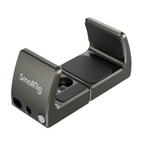 SmallRig-2790 SmallRig 2790 Universal Powerbank Holder on metallinen laite, jossa on kaksi pehmustettua paikkaa Apple AirPodien ja Apple Watchin turvalliseen pitämiseen ja lataamiseen, kuvassa valkoisella pohjalla.
