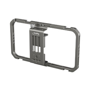 SmallRig-2791 SmallRig 2791 Universal Mobile Phone Cage on metallinen älypuhelinvideoteline, jossa on kaksi kahvaa ja säädettävä keskipuristin, joka on suunniteltu puhelimen kiinnittämiseen ja vakauttamiseen kuvaamisen aikana.