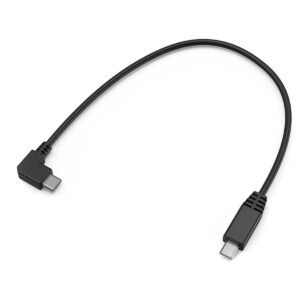 SmallRig-2971-2 SmallRig 2971 Remote Cable for Sony on musta USB-C-kaapeli, jossa on yksi suora ja yksi suorakulmainen liitin, kuvassa valkoisella pohjalla.