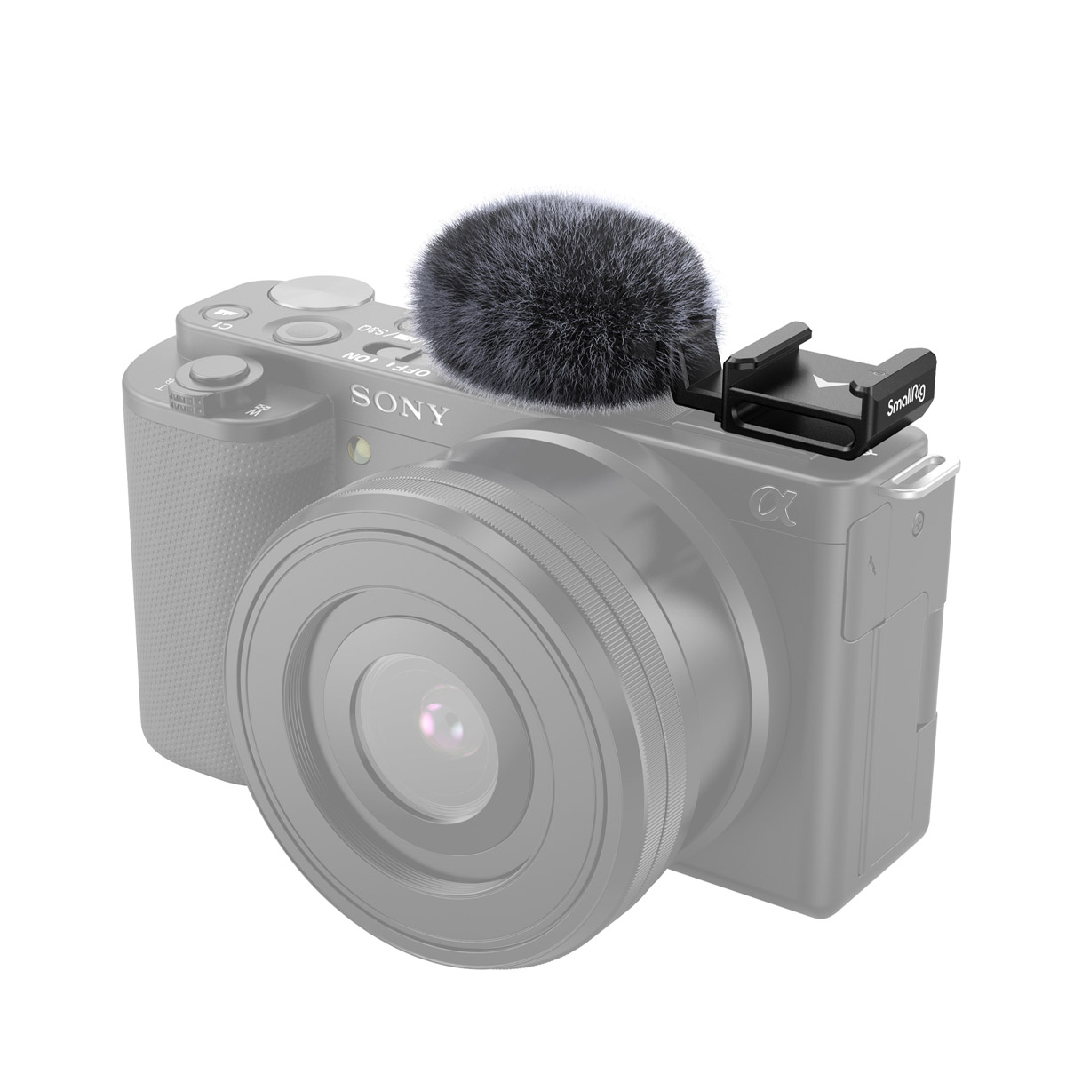 SmallRig 3526 Cold Shoe Adapter with Windshield for Sony ZV-E10 & ZV-1