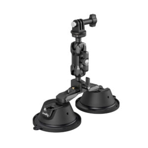 SmallRig-3566 SmallRig 3566 Portable Dual Suction Cup with Camera Mount SC-2K -kannettavassa kaksoisimukupissa on säädettävä varsi ja kiinnitysnuppi, jotka tarjoavat turvallisen otteen kameroille tai toimintakameroille sileillä pinnoilla.