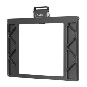 SmallRig-3648 A black, rectangular SmallRig 3648 filter plate, 4 x 4", featuring a handle at the top and an open centre, designed for mounting or supporting camera equipment.