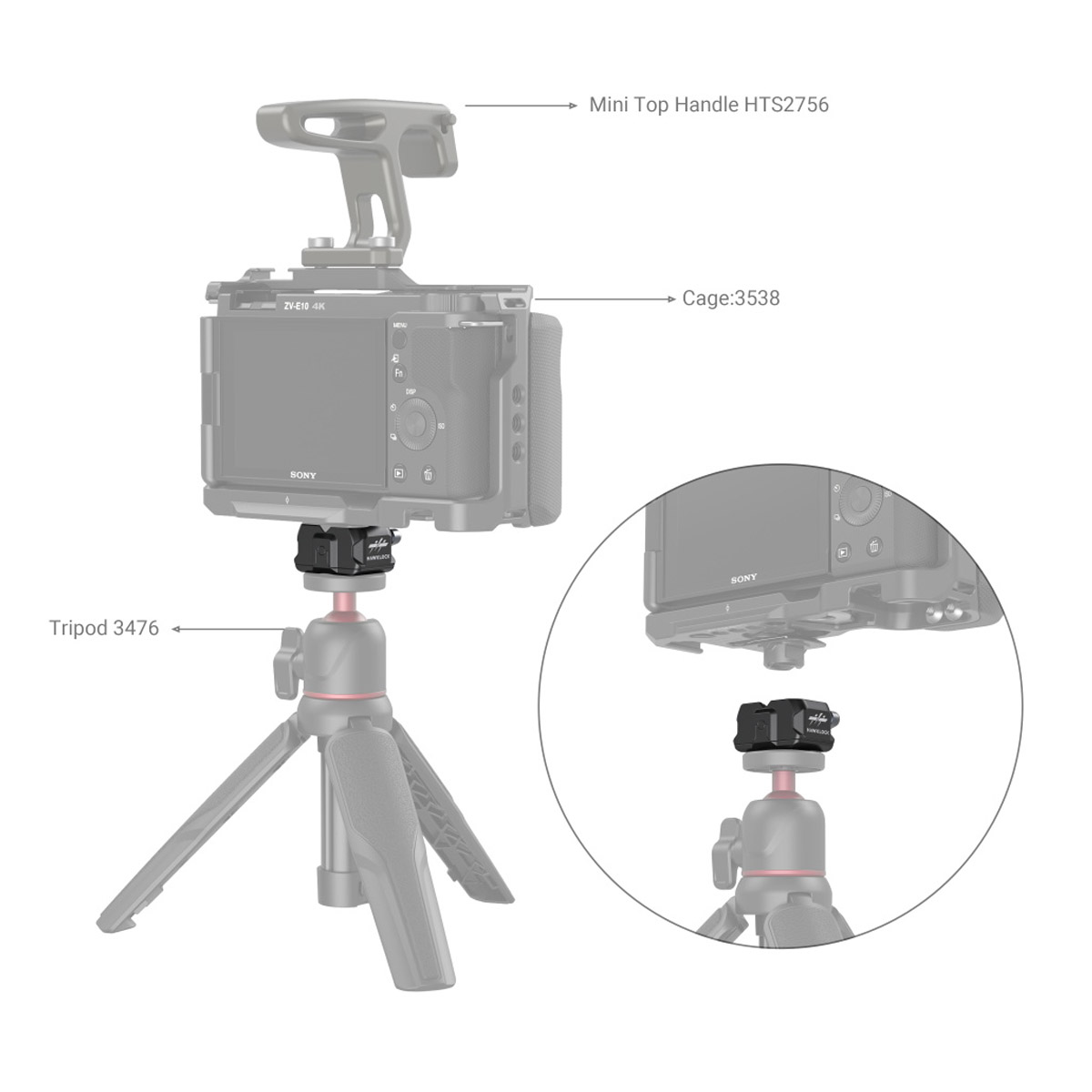 [EOL] SmallRig 3731 Drop-In HawkLock Mini Universal QR Baseplate ...