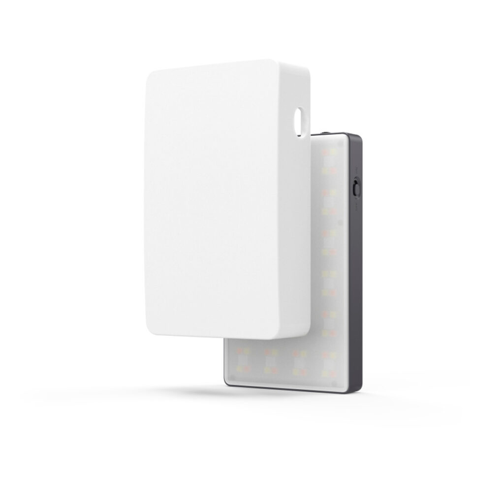 SmallRig 3808 RGB Videolight RM120 is a compact, rectangular LED luminaire with a white matt diffuser that partially covers the illuminated panel against a white background.