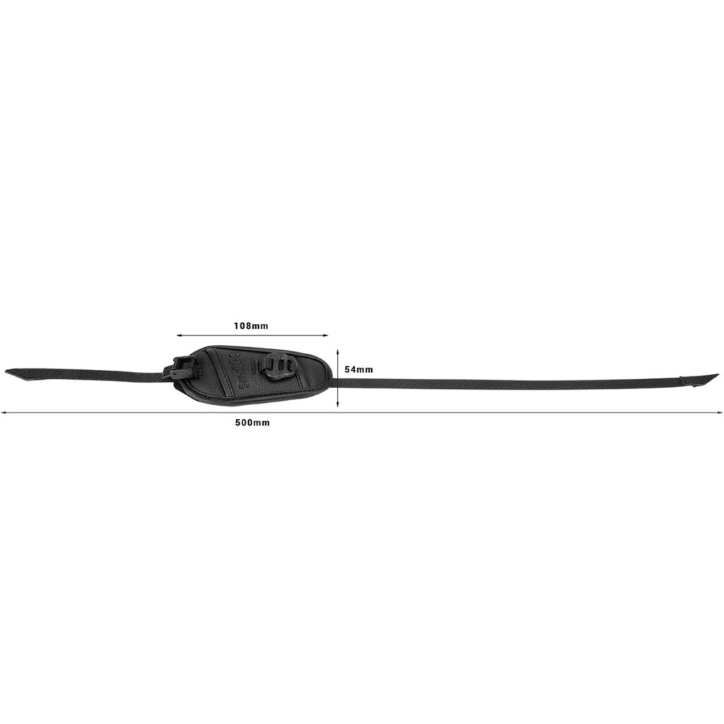 SmallRig-3848-3 SmallRig 3848 Hand Strap Black Mamba-rannehihna on musta säädettävä hihna, jossa on 108mm x 54mm pehmustettu osa ja kokonaispituus 500mm.