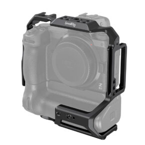 SmallRig-3866 The SmallRig 3866 Camera Cage for Nikon Z6II/Z7II with MB-N11 Battery Grip is shown fitted to a semi-transparent camera, clearly revealing the design of the cage and the multiple accessory mounting points.