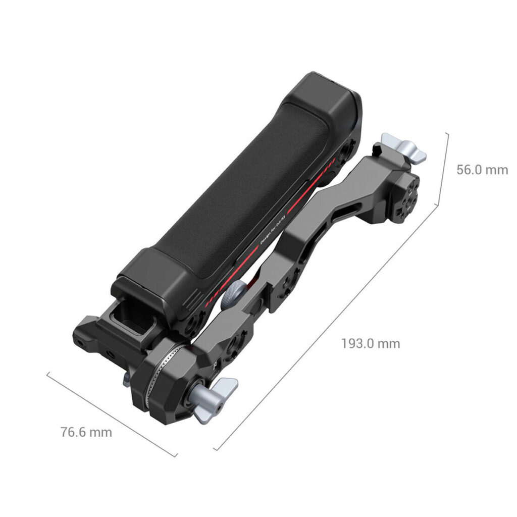 SmallRig-3950-2 Musta ja harmaa SmallRig 3950 Sling Handgrip -käsikahva DJI RS-sarjalle, jossa on säätönupit ja jonka mitat ovat 193,0 mm × 76,6 mm × 56,0 mm ja joka on suunniteltu kameran kiinnityslaitteen lisävarusteeksi.