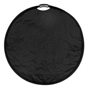 SmallRig-4127-5 SmallRig 4127 Circular Reflector 56cm, musta kokoontaitettava 5-in-1-valokuvausheijastin, jossa on yläkahva, on kuvassa valkoista taustaa vasten. Sen pinta on hieman ryppyinen.