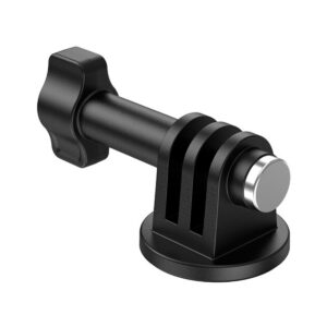 SmallRig-4277 SmallRig 4277 Mounting Support for Action Cameras on musta muovinen sovitin, jossa on pyöreä pohja, sylinterimäinen varsi, peukaloruuvi ja kaksipiikkinen muotoilu GoPron ja vastaavien toimintakameroiden tai lisävarusteiden kiinnittämiseen turvallisesti.
