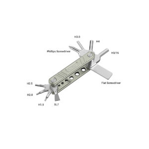 SmallRig_Universal_9-in-1_Folding_Multi-Tool_Kit_for_Videographers_TC2713_002 SmallRig 2713 Universal 9-in-1 Folding Multi-Tool Kit for Videographers contains folding tools, including Phillips and flat head screwdrivers, H3.0, H4, H3/16, H2.5, H2.0, H1.5 Allen wrenches & SL7; metal body with holes and textured grip.