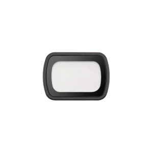 DJI Osmo Pocket 3 Black Mist Filter -suodin on suorakulmainen linssisuodin, jossa on mustat reunat ja valkoinen läpikuultava keskiosa, kuvattuna ylhäältäpäin valkoisella pohjalla.