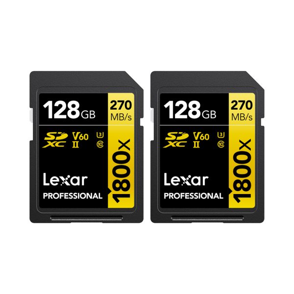 Lexar Pro 1800x SDXC U3 (V60) UHS-II R270/W180 128GB 2-pack Kameratarvikkeet 3