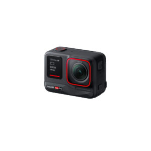 Insta360_Acepro_003 Black Insta360 Ace Pro 8K Action Camera with red accent, large lens, front screen and visible branding, displayed on a white background.