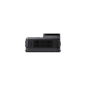 Insta360_Acepro_004 The Insta360 Ace Pro 8K Action Camera, shot in black from below, shows the mounting area, battery compartment and ports against a white background.