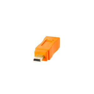 TetherPro-USB-20-to-Mini-B-8-Pin-02 Tether Tools TetherPro USB A 2.0 - Mini-B 8-pin cable, white background in the picture.