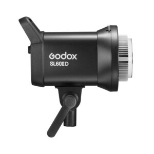 Godox SL60IID3 Sivukuva Godox SL60IID LED-videovalaisimesta -LED-valo mustana, jossa on kiinnitysteline ja säätönupit, ihanteellinen valokuvaukseen ja videotuotantoon.