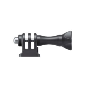 Insta360_3PA_001 Close-up of the Insta360 3-pin 1/4" adapter with black checkered handle and threaded metal tip, designed to attach cameras to mounting brackets.