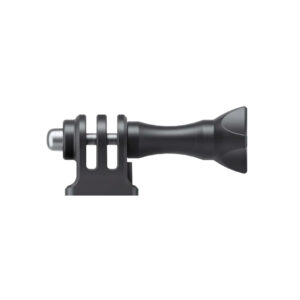 Insta360_3PA_001 Close-up of the Insta360 3-pin 1/4" adapter with black checkered handle and threaded metal tip, designed to attach cameras to mounting brackets.