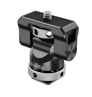 1561461240_810 SmallRig 2346 Swivel & Tilt Mount with Cold Shoe on metallinen kameran lisävaruste, jossa on kiinnitysruuvi, nystyröityjä reunoja pitoa varten ja kompakti, säädettävä muotoilu kameroiden tai lisävarusteiden kiinnittämiseen rigiin tai jalustaan.