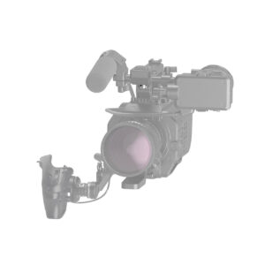 1595338456_881 SmallRig 2844 Top Handle Special Screw on kiinnitetty Sony FX9/FS7 & FS7 MK2 -kameralaitteistoon, jossa on suuri objektiivi, ulkoinen mikrofoni, monitori ja käsikahva, kaikki kuvassa valkoisella pohjalla.