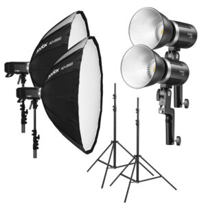 1639569429_463 Godox ML60 Duo Kit sisältää kaksi LED-valoa jalustoilla ja heijastimilla, jotka sopivat täydellisesti ammattimaiseen valokuvaukseen.