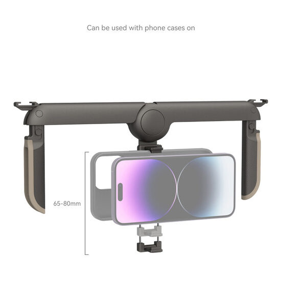 1694587345_178 SmallRig 4047 Fold P20 Mobile Pocket Video Rig sisältää säädettävät kiinnikkeet (65-80 mm) älypuhelimen turvallista vaakasuoraa kiinnitystä varten, kun kotelo on päällä.