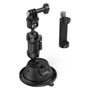 1695731726_132 SmallRig 4275 Portable Suction Cup Mount Support Kit (SC-1K) kiinnittää toimintakamerat tai matkapuhelimet turvallisesti sileille pinnoille, ja se sisältää säädettävän varren sekä erillisen puhelimen pidikkeen.