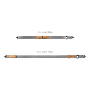 1698674748_882 SmallRig 4118B Painoa vähentävä olkahihna DJI RS 3/RS 3 Pro/RS 2/RSC 2 -laitteille on esitetty kahdella säädettävällä harmaalla hihnalla, joissa molemmissa on ruskeat nahkatunnisteet, mustat lukot ja pituusalue 92 cm - 150 cm.