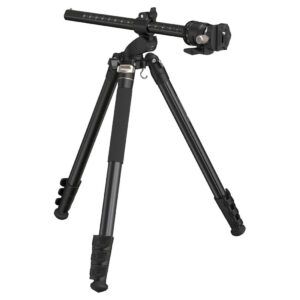 SmallRig 4288 Lateral Center Column Tripod CT200, jossa on säädettävät jalat, vaakasuora keskipylväs ja kiinnityslevy, on kuvassa mustana valkoista taustaa vasten.