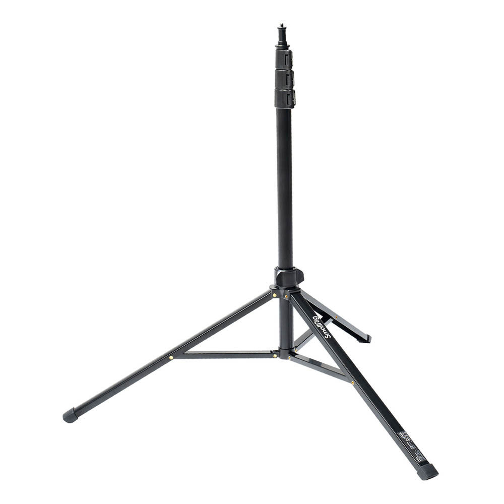 1704374152_656 SmallRig 4379 RA S200 Light Stand on musta, säädettävä kolmijalkainen kolmijalkainen jalusta, jossa on kolme ulosvedettävää jalkaa ja teleskooppinen keskitanko ja joka sopii valojen tai kameroiden tukemiseen.