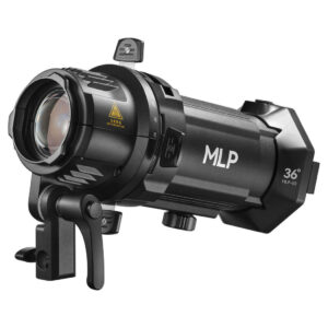 Godox Spotlight-liitäntä MLP36K ML30/ML60 LED -valaisimelle on musta, ja siinä on säätönupit, kiinnityskannatin ja 36°:n valokeilakulma.