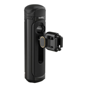 1705931837_971 SmallRig 4403 Quick Release Side Handle on musta, sylinterinmuotoinen kameran lisävarustekiinnike, jossa on sivukiinnike. SmallRig-brändi näkyy yläosassa, ja se on suunniteltu kameravarusteiden turvalliseen pitämiseen ja säätämiseen.