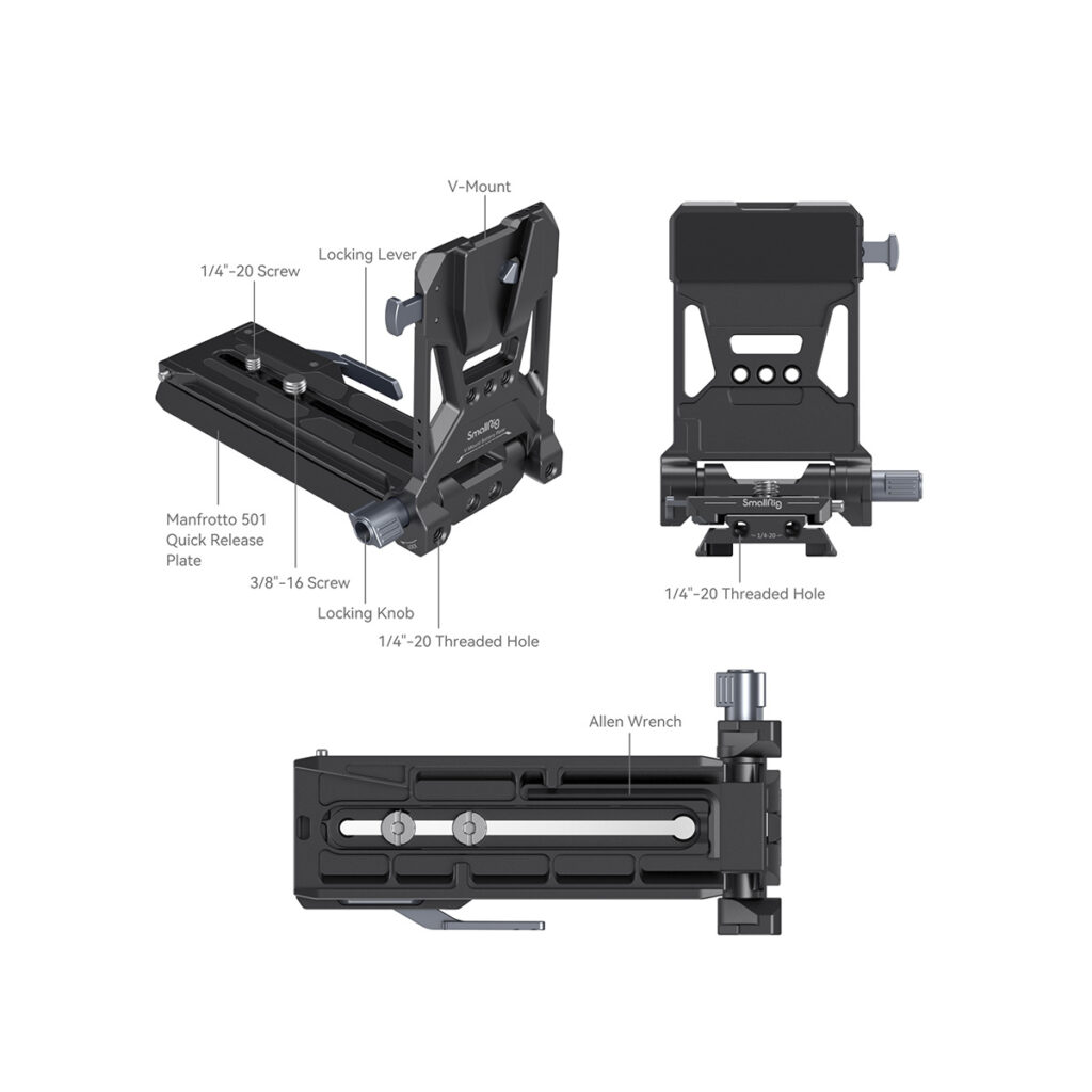 SmallRig 4323 V-Mount Battery Mount Plate Kit for Cinema Cameras
