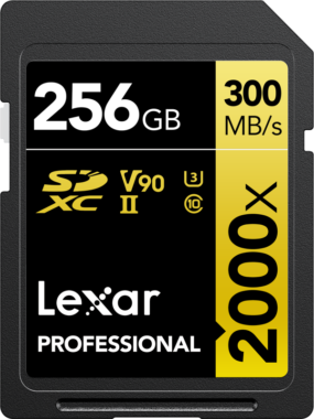 Lexar Pro 2000X SDHC/SDXC UHS-II U3(V90) R300/W260 256GB Kameratarvikkeet