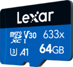 Lexar 633X microSDHC/SDXC (V30) R95/W45 64GB -muistikortti
