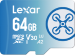 Lexar microSDXC FLY 1066x UHS-I/A2/U3 R160/W60MB (V30) 64GB -muistikortti