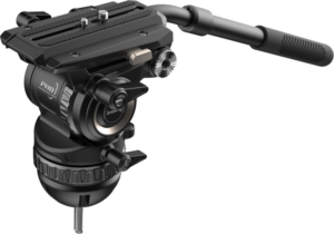 800q-01_127160 SmallRig 4287 Professional Video Head PH8 -videopää on musta nestemäinen jalustapää, jossa on säätönupit, pitkä kahva ja pikavapautuslevy.