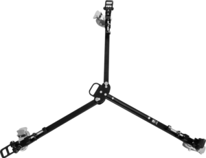 800q-02_118828 Sirui DT-06 Tripod Slider Dolly on musta dolly, jossa on kolme ulosvedettävää jalkaa, joissa jokaisessa on lukittava telapyörä tasaista liikettä ja vakautta varten tasaisilla pinnoilla.