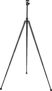 800q-02_123654 Sirui Traveler X-I Carbon Tripod Kit AT-125 + B00K on korkea ja kevyt kolmijalkainen kolmijalkainen kolmijalkainen kolmijalka, jossa on kolme ulosvedettävää jalkaa ja keskellä oleva säädettävä pylväs, joka näkyy valkoisella pohjalla.