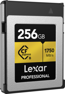 800q-02_123956 Lexar CFexpress Pro Gold R1750/W1500 256GB -muistikortti tarjoaa 256GB tallennustilaa ja jopa 1750 MB/s lukunopeuden.