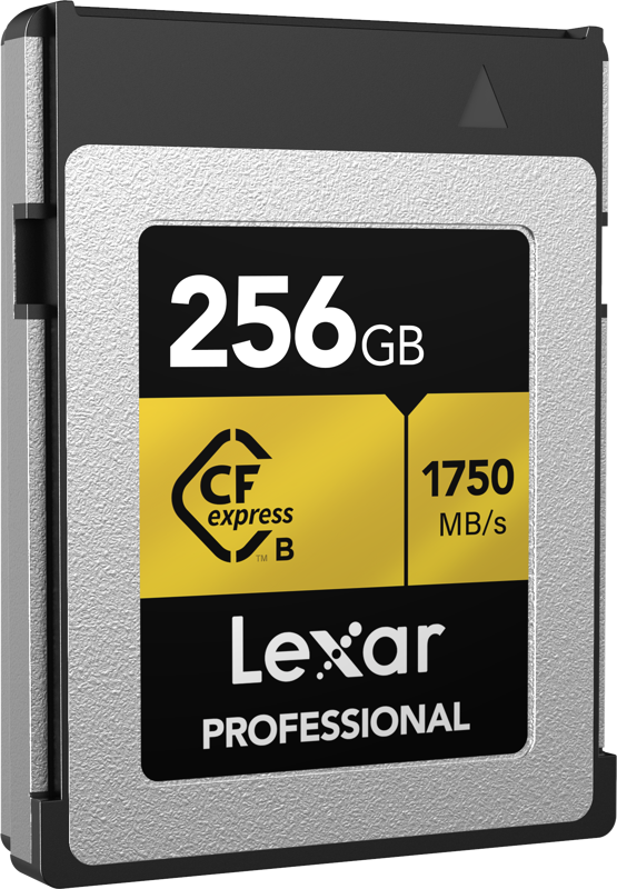 800q-02_123956 Lexar CFexpress Pro Gold R1750/W1500 256GB -muistikortti tarjoaa 256GB tallennustilaa ja jopa 1750 MB/s lukunopeuden.