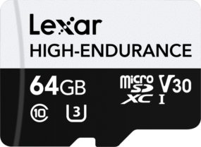 Lexar microSDXC High-Endurance UHS-I/U3/10 R100/W35 (V30) 64GB Kameratarvikkeet